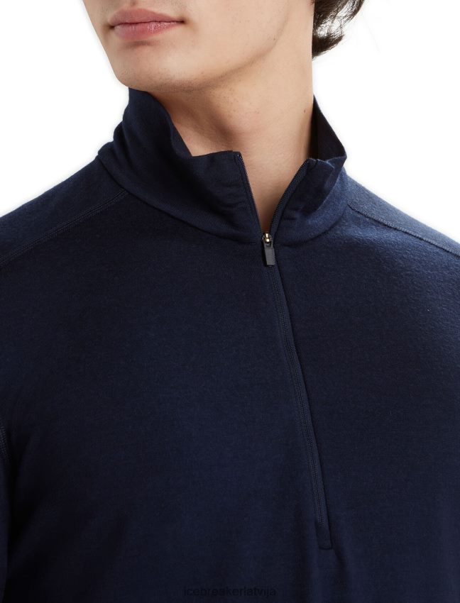 Icebreaker Merino 200 oasis termo tops ar garām piedurknēm ar pusi rāvējslēdzēju vīriešiem pusnakts flote apģērbs 622ZJ151