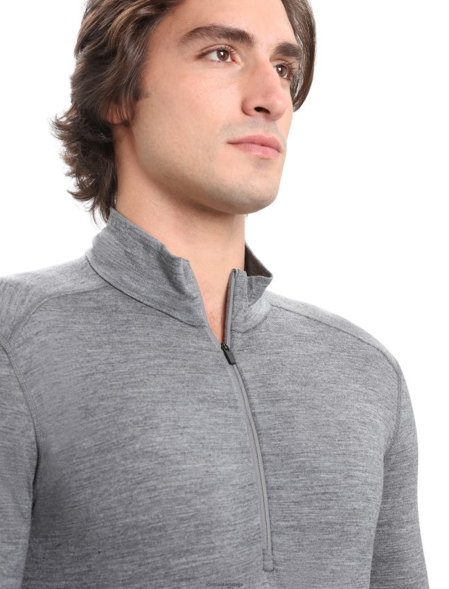 Icebreaker Merino 200 oasis termo tops ar garām piedurknēm ar pusi rāvējslēdzēju vīriešiem smilšakmens virši apģērbs 622ZJ150