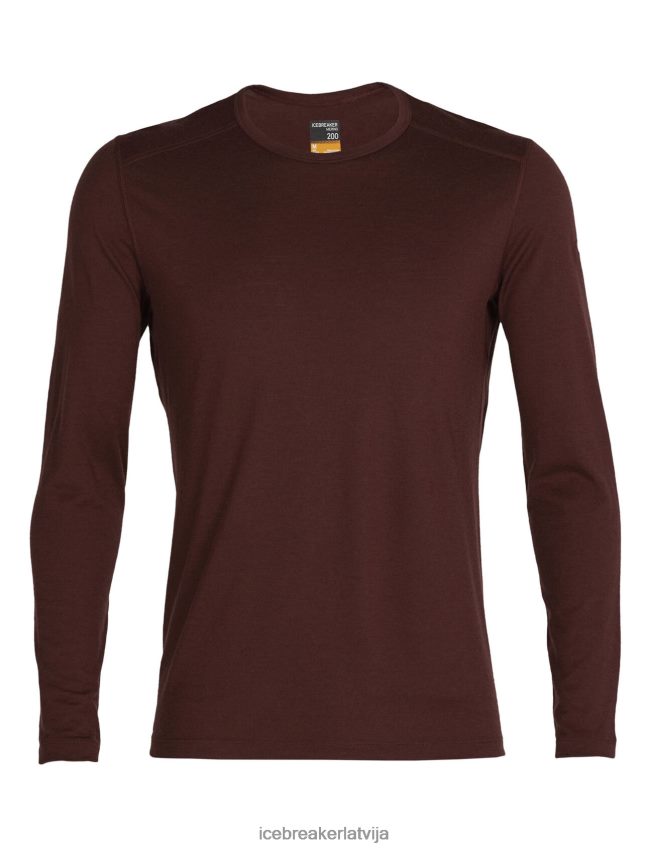 Icebreaker Merino 200 oasis termo tops ar garām piedurknēm vīriešiem espresso apģērbs 622ZJ444