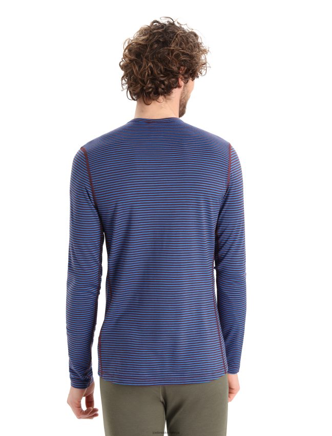 Icebreaker Merino 200 oasis termo tops ar garām piedurknēm vīriešiem lazurīts/espresso apģērbs 622ZJ445