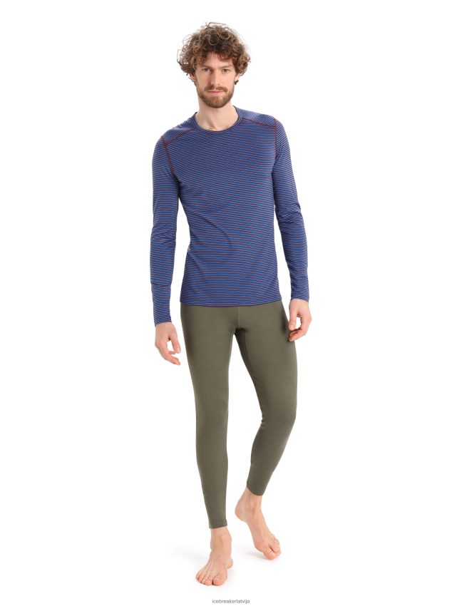 Icebreaker Merino 200 oasis termo tops ar garām piedurknēm vīriešiem lazurīts/espresso apģērbs 622ZJ445