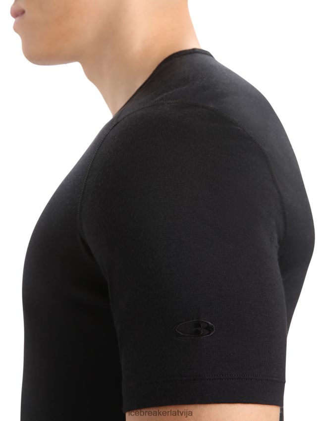 Icebreaker Merino 200 oasis termo tops ar īsām piedurknēm vīriešiem melns apģērbs 622ZJ153