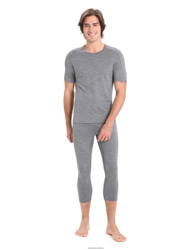 Icebreaker Merino 200 oasis termo tops ar īsām piedurknēm vīriešiem smilšakmens virši apģērbs 622ZJ154