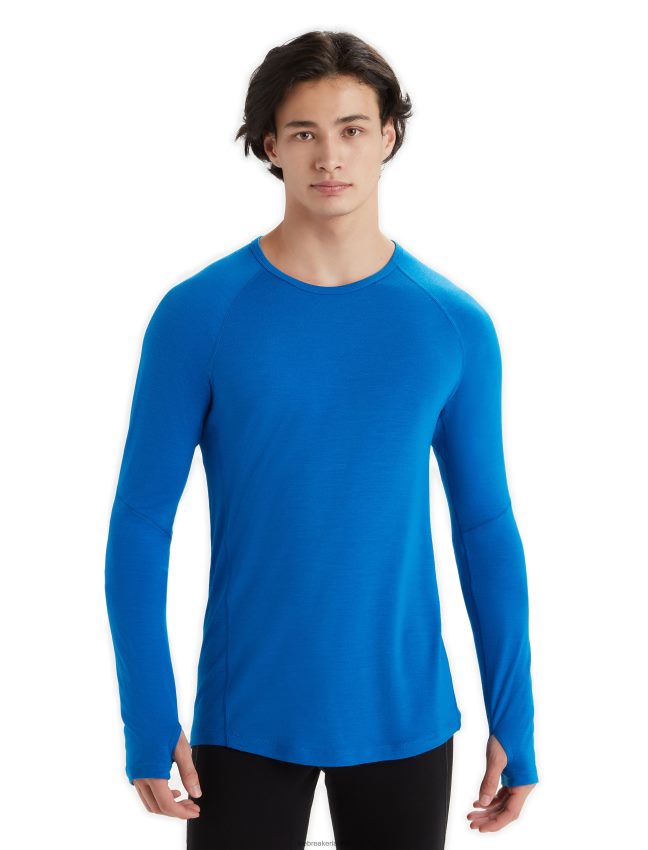 Icebreaker bodyfitzone merino 150 zonas garās piedurknes crewe termo tops vīriešiem lazurīts apģērbs 622ZJ440
