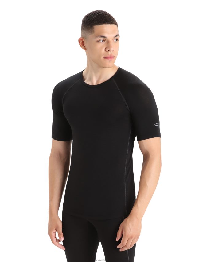 Icebreaker bodyfitzone merino 150 zonas termiskais tops ar īsām piedurknēm vīriešiem melns apģērbs 622ZJ164