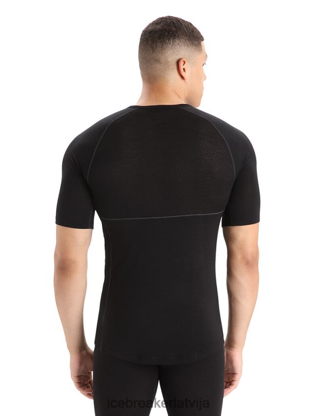 Icebreaker bodyfitzone merino 150 zonas termiskais tops ar īsām piedurknēm vīriešiem melns apģērbs 622ZJ164