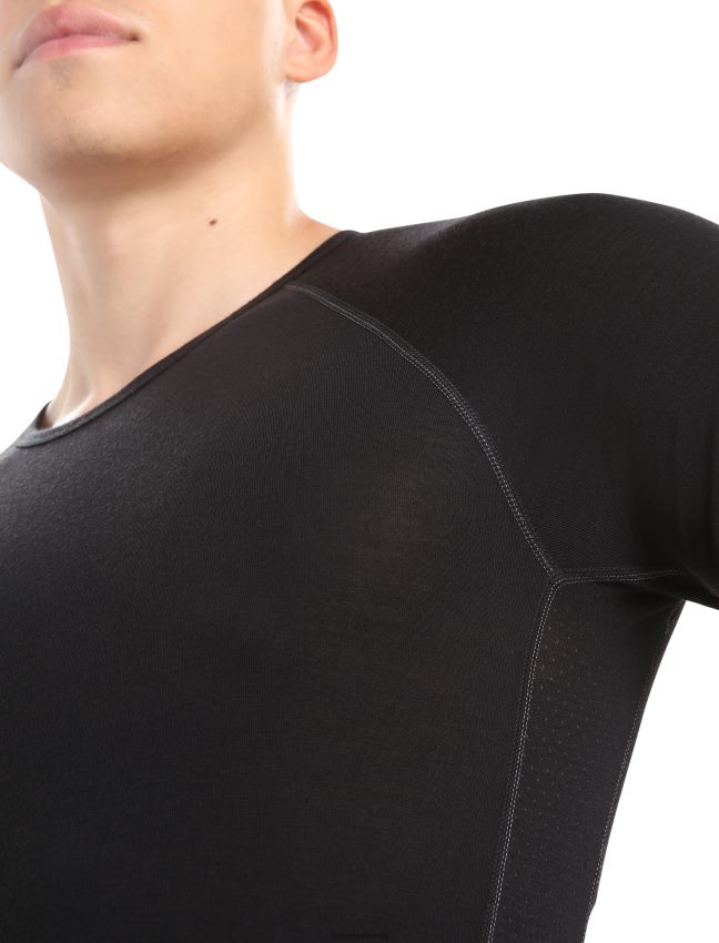 Icebreaker bodyfitzone merino 150 zonas termiskais tops ar īsām piedurknēm vīriešiem melns apģērbs 622ZJ164