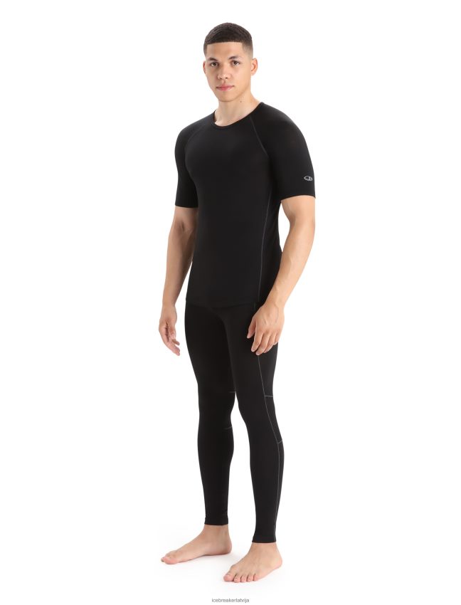 Icebreaker bodyfitzone merino 150 zonas termiskais tops ar īsām piedurknēm vīriešiem melns apģērbs 622ZJ164