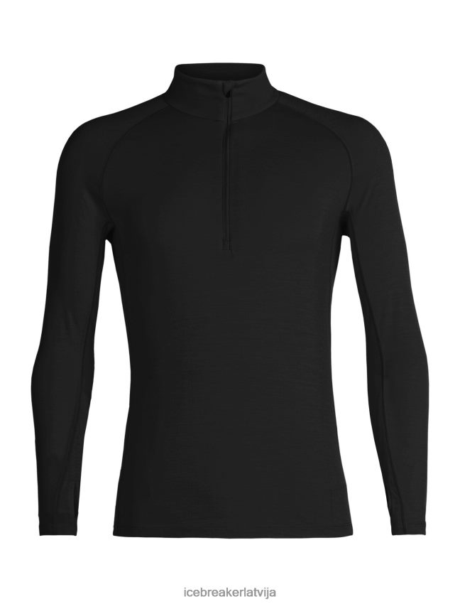 Icebreaker bodyfitzone merino 200 zonas termiski garām piedurknēm puse ar rāvējslēdzēju vīriešiem melns apģērbs 622ZJ419