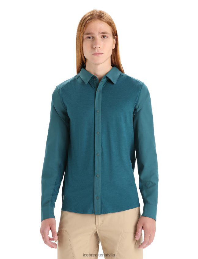 Icebreaker merino hike tops ar garām piedurknēm vīriešiem zaļa slava apģērbs 622ZJ190