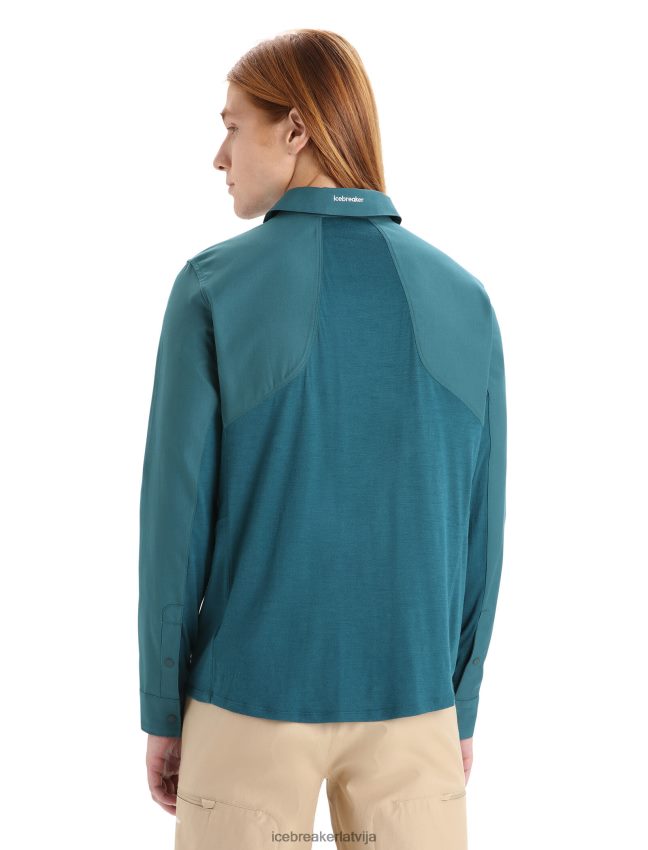 Icebreaker merino hike tops ar garām piedurknēm vīriešiem zaļa slava apģērbs 622ZJ190