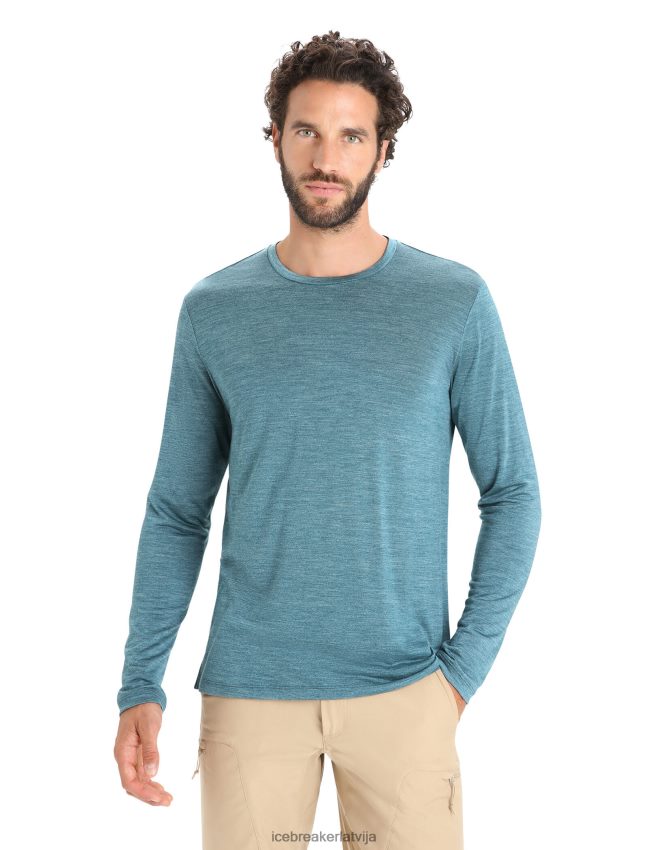 Icebreaker merino sphere ii t-krekls ar garām piedurknēm vīriešiem zaļā godība virši apģērbs 622ZJ188