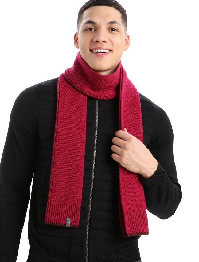 Icebreaker merino ceļa punktu šalle unisex ķirsis/espresso Piederumi 622ZJ465