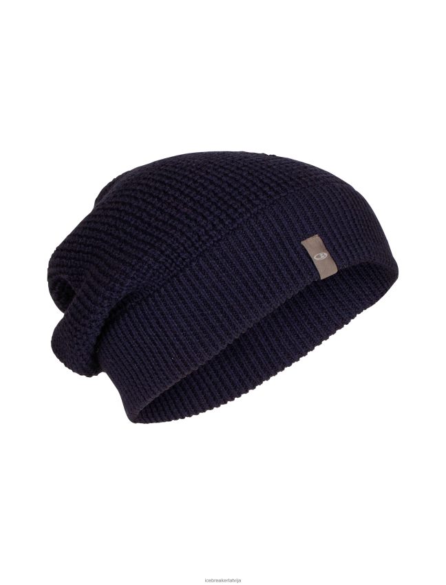 Icebreaker merino feadan slouch beanie unisex pusnakts flote Piederumi 622ZJ333