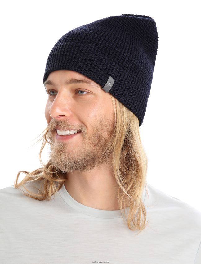 Icebreaker merino feadan slouch beanie unisex pusnakts flote Piederumi 622ZJ333