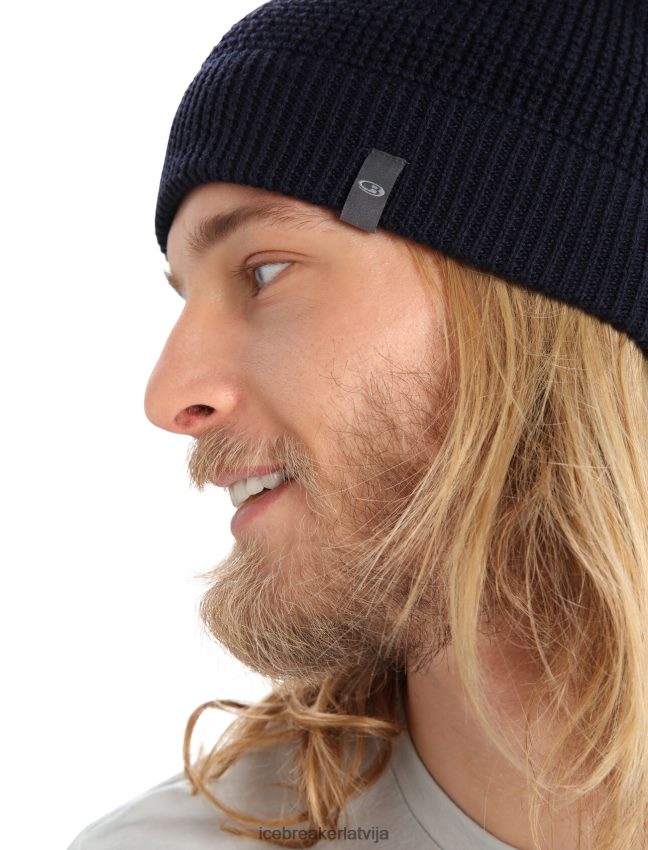 Icebreaker merino feadan slouch beanie unisex pusnakts flote Piederumi 622ZJ333