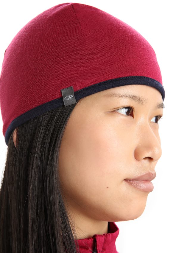 Icebreaker merino kabatas beanie unisex ķirsis/pusnakts flote Piederumi 622ZJ448