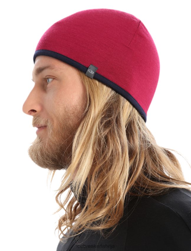 Icebreaker merino kabatas beanie unisex ķirsis/pusnakts flote Piederumi 622ZJ448
