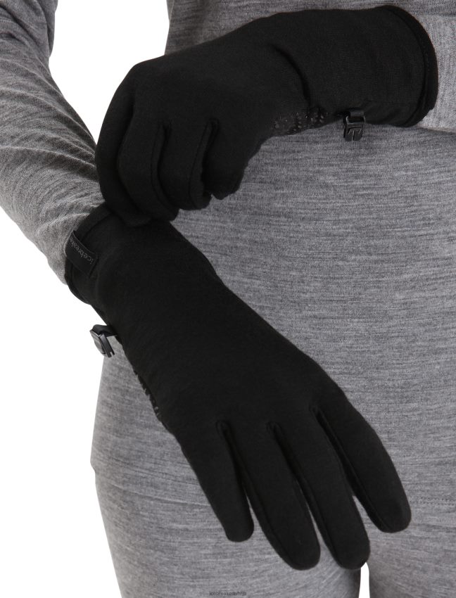 Icebreaker merino kvantu cimdi unisex melns apģērbs 622ZJ301