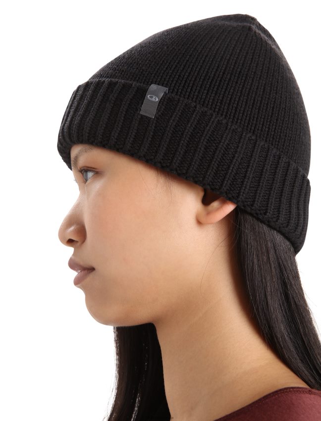 Icebreaker merino vela aproces beanie unisex melns Piederumi 622ZJ335