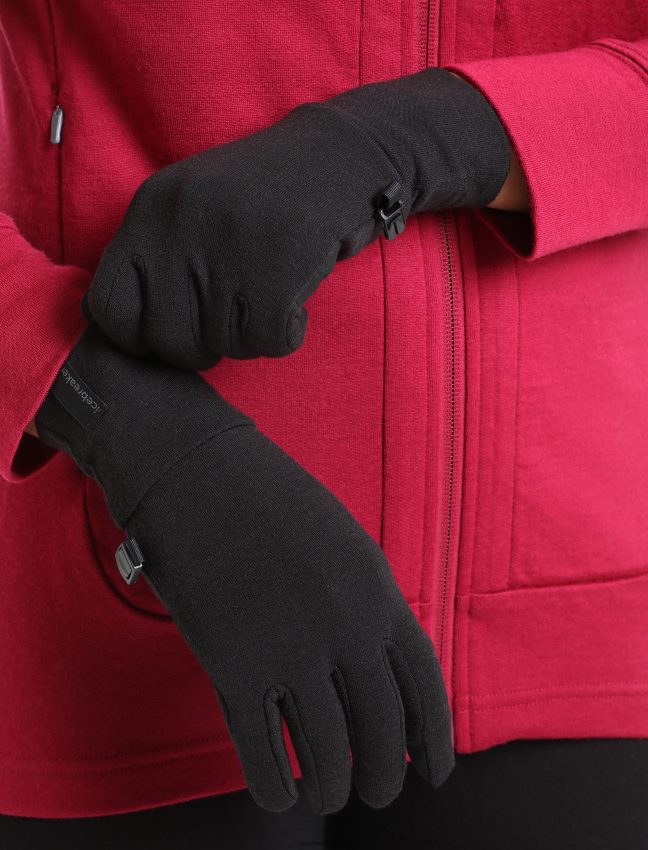 Icebreaker realfleece merino sierra cimdi unisex melns apģērbs 622ZJ300