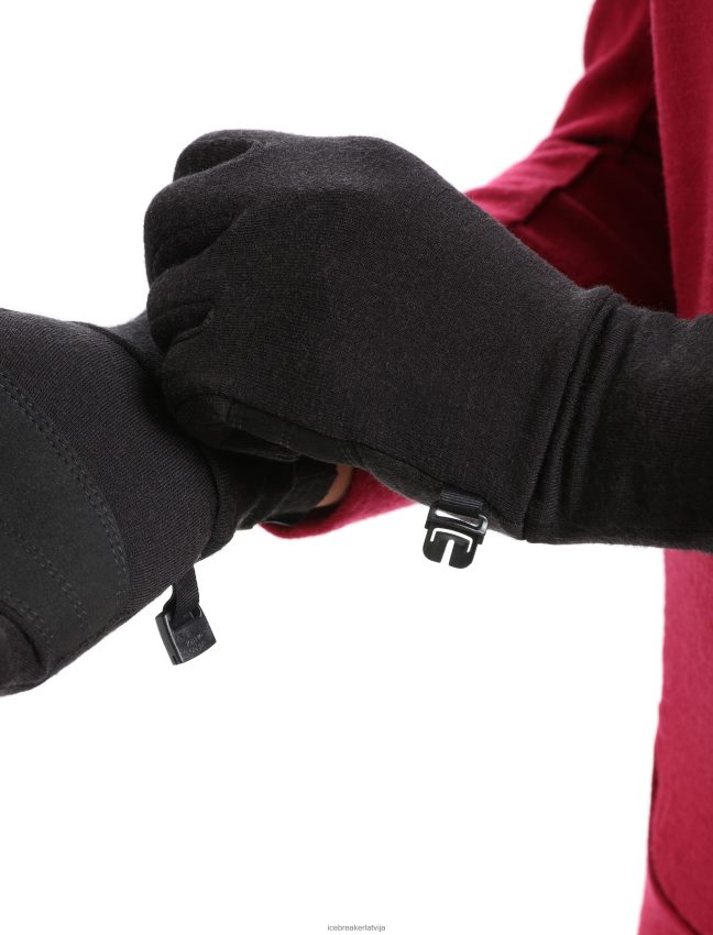 Icebreaker realfleece merino sierra cimdi unisex melns apģērbs 622ZJ300