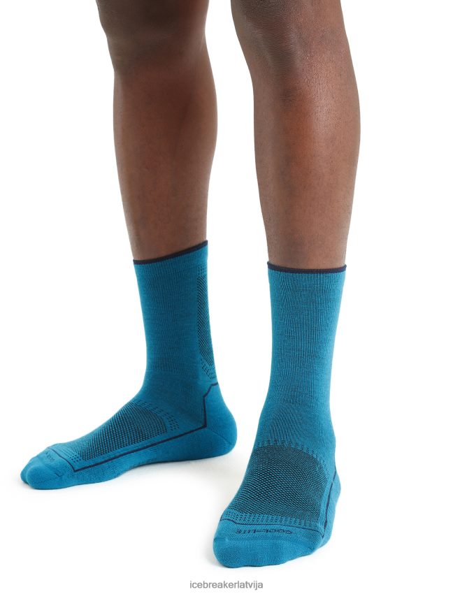 Icebreaker cool-lite merino hike 3q crew zeķes vīriešiem ģeogrāfiski zils Piederumi 622ZJ270