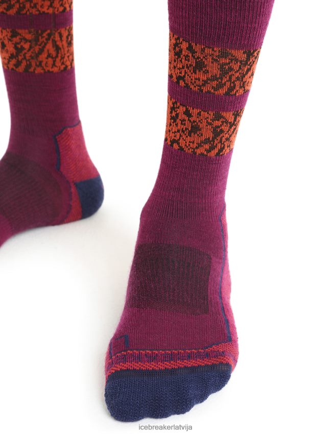 Icebreaker merino hike+ light crew socks natural virsotne vīriešiem go berry/royal navy Piederumi 622ZJ288