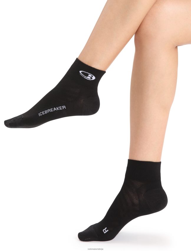 Icebreaker merino run+ ultravieglas mini zeķes sievietes melns/sniegs Piederumi 622ZJ768