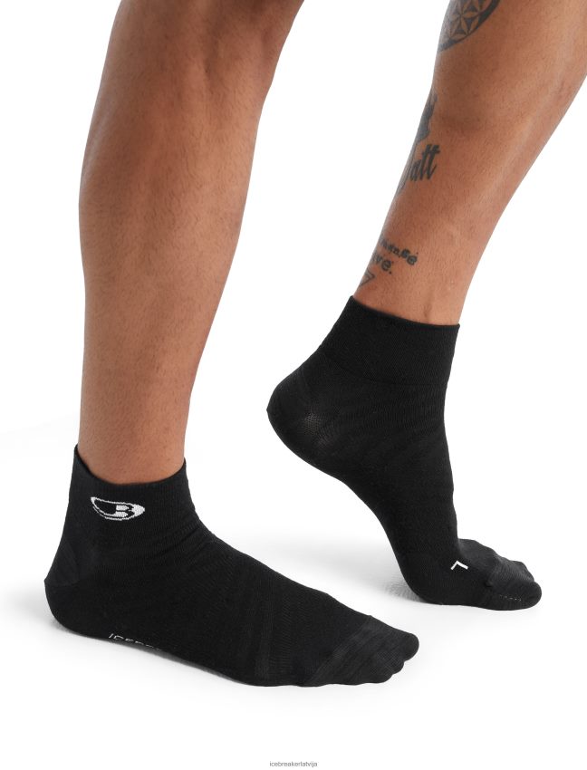 Icebreaker merino run+ ultravieglas mini zeķes vīriešiem melns/sniegs Piederumi 622ZJ276