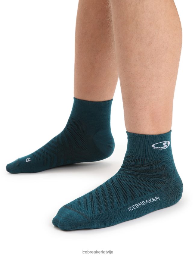 Icebreaker merino run+ ultravieglas mini zeķes vīriešiem zaļa slava/sniegs Piederumi 622ZJ277