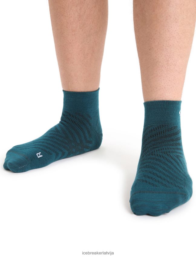 Icebreaker merino run+ ultravieglas mini zeķes vīriešiem zaļa slava/sniegs Piederumi 622ZJ277